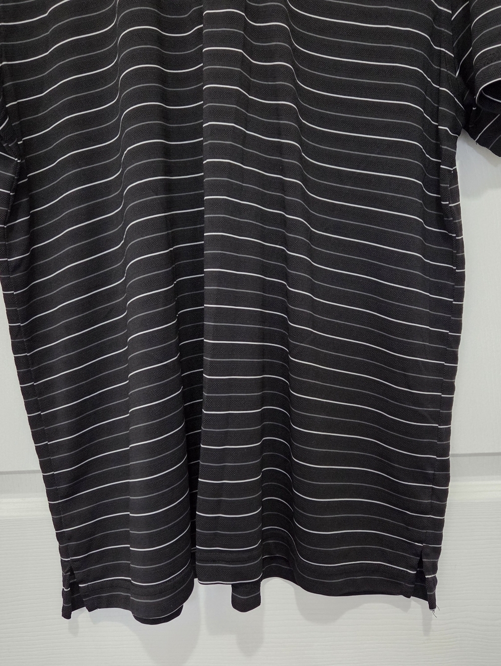 Van Heusen Black & White Striped Traveler Short Sleeve Polo Shirt Size XL Golf - Picture 3 of 7